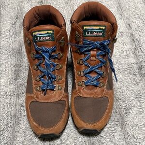 L.L. Bean Men's Tan and Blue Lace-Up Boots